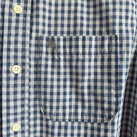 Abercrombie & Fitch Men's Blue Gingham Long Sleeve Muscle Fit Shirt Size XXL - Picture 15 of 15